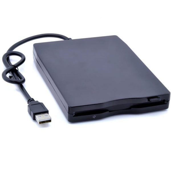 Portable External 3.5" USB 1.44 MB FDD Floppy Disk Drive and Play for PC Windows 2000/XP/Vista/7/8/10 Mac 8.6 or Upper Black 2