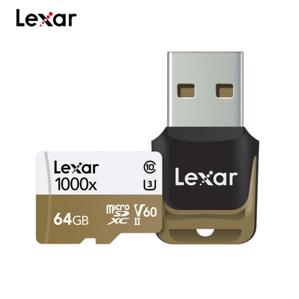 Lexar 1000x Micro SD SDXC tf Memory Card Reader for or Drone Sport Camcorder 150MB/s White brown_64G 2