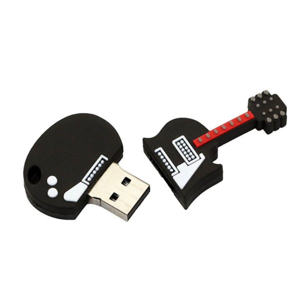 Black Silicone Guitar Design USB Flash Drive U Disk black_32G 2