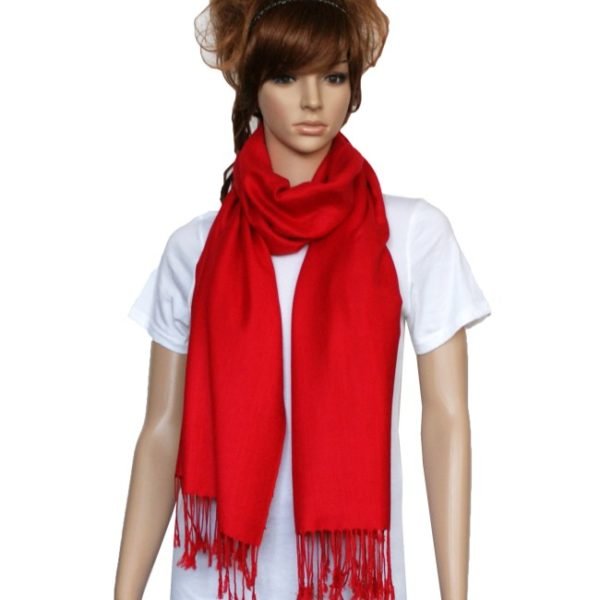 Solid Pashmina Red 2