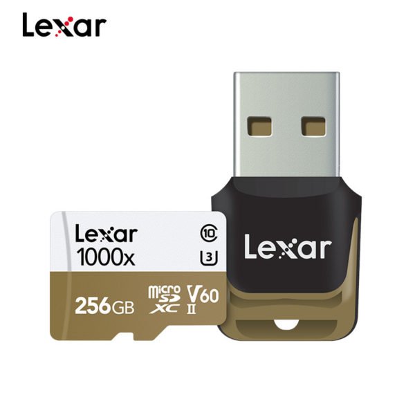 Lexar 1000x Micro SD SDXC tf Memory Card Reader for or Drone Sport Camcorder 150MB/s White brown_256G 2