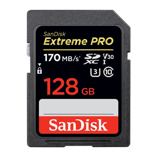SanDisk Extreme Pro 128G SD Card SDHC SDXC UHS-I Class 10 170M/S Memory Card Support U3 4K Video Card 2