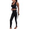 Women's Two Piece Long Skinny Pant sleeveless crop tops yoga Set Tracksuit 3