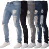 China factory custom wholesale made high quality popular mens ripped skinny jeans Casual Denim Skinny Pants 3