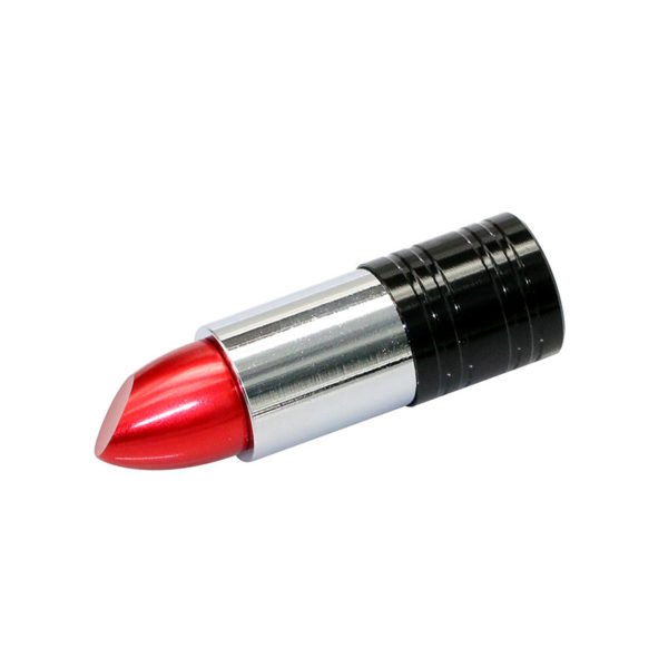 Metal Unique Silver Color Tube Lipstick Shape Flash Drive - Red 32G 2