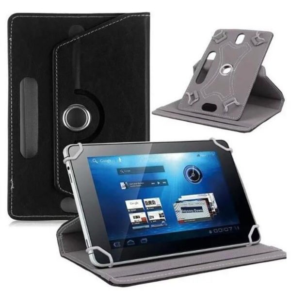 7/8/9/10 Inch Universal 360 Degree Rotating Four Hook Leather Tablet Protection Case black_9 inch 2