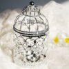 Romantic Birdcage Candlestick Metal Wedding Candle Centerpieces Tables Iron Candle Holder A # silver_8*8*14cm 3