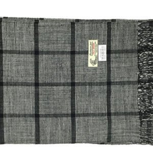 Woven Cashmere Feel Plaid Small Grid Scarf Black / White