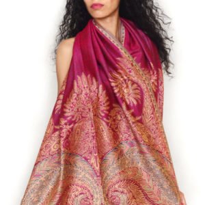 Big Paisley Thicker Pashmina Hot Pink