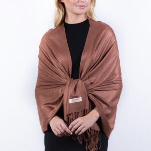 Bronze Solid Pashmina Label Scarf