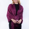 Berry Solid Pashmina Label Scarf 3