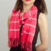 Woven Cashmere Feel Checker Scarf Z38 Hot Pink 3