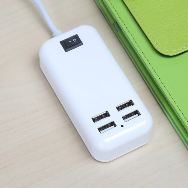 4-Outlet/ 6-Outlet Power Travel Adapter Strip with Switch USB Wall Socket Cell Phone Desktop Charging Dock 4-port US plug 2