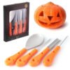 4 pcs/set Halloween Pumpkin Carving Kit Heavy Duty Stainless Steel Carving Tools Set for Halloween Decoration 4pcs 3