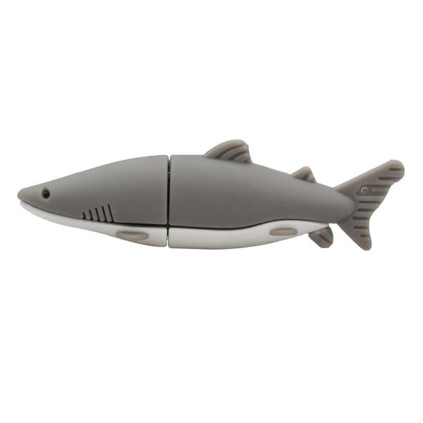 Advanced Silicone Shark Design Flash Drive U Disk USB 2.0 - Gray 8G 2