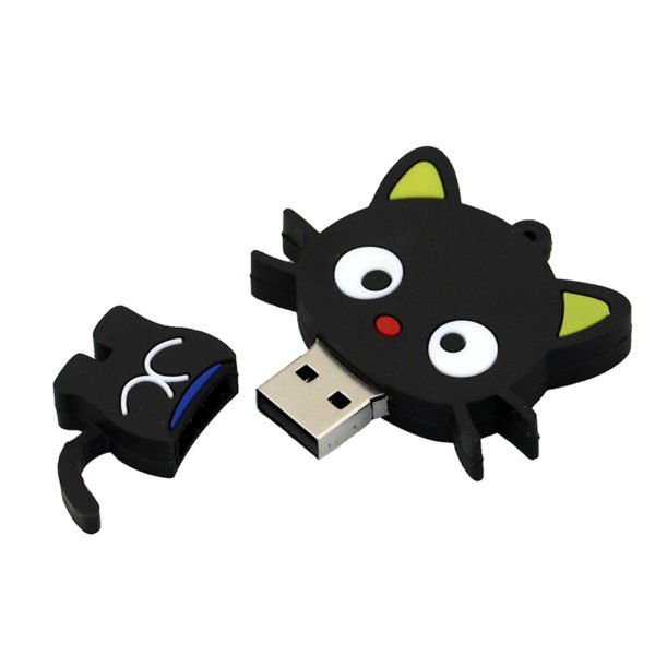 Advanced Black Cat Cute USB Flash Drive U Disk USB 2.0- Black 64G 2