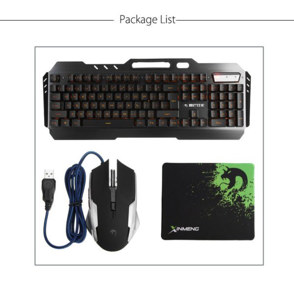 Computer Desktop Gaming Keyboard and Mouse Mechanical Feel LED Light Backlit 2