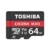 TOSHIBA EXCERIA M303 Micro SD Card 64GB U3 Class10 4K UltraHD V30 Flash Memory Card 98MB/S A1 SDXC UHS-I TF Card 3