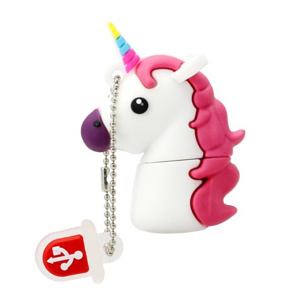 Fashion Single Horn Horse Design USB Flash Drive U Disk USB 2.0 white_8G 2