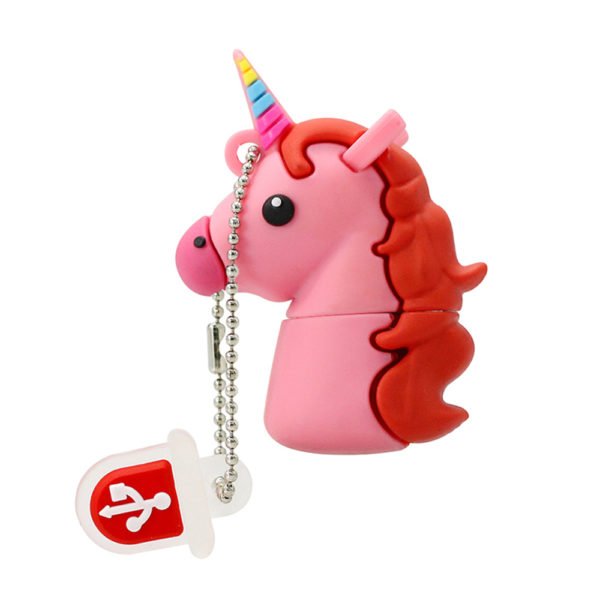 Fashion Single Horn Horse Design USB Flash Drive U Disk USB 2.0 Pink_16G 2