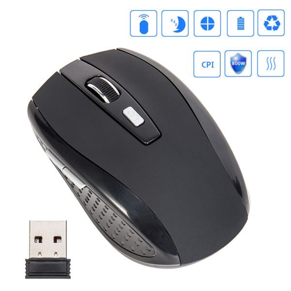 2.4GHZ Portable Wireless Mouse Cordless Optical Scroll Mouse for PC Laptop gray 2