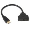 1080P HDMI Splitter Male to Female Cable Adapter Converter HDTV 1 Input 2 Output black 3