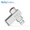 Netac U388 Rotary Metal U Disk - USB3.0 High Speed Flash Drive - Silver, 32G 3