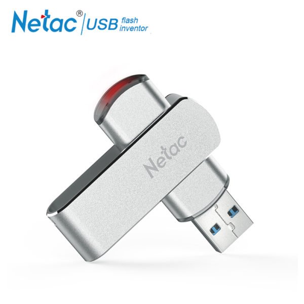 Netac U388 Rotary Metal U Disk - USB3.0 High Speed Flash Drive - Silver, 32G 2