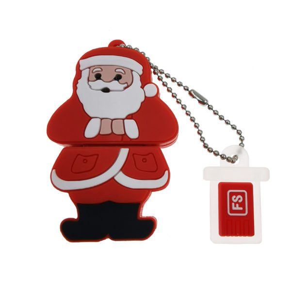 Christmas Santa Claus Design FoxSank 4GB/8GB/16GB/32GB/64GB/128GB USB Flash Drive USB 2.0 Waterproof U Disk red_16 GB 2