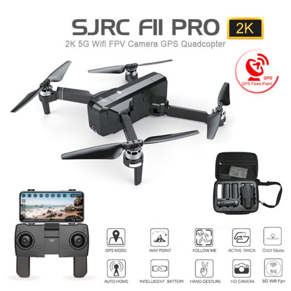 SJ RC F11 PRO 5G Wifi FPV GPS Brushless RC Drone 2K Camera with Storage Bag 2 battery 2