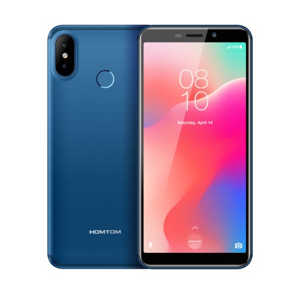 HOMTOM C1 5.5" 18:9 Full Screen Quad Core 1GB + 16GB Dual SIM Mobile Phone Face ID Fingerprint OTA Smartphone Blue 2