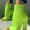 Colorful Snakeskin Chunky Heeled Boots 3