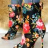 Floral Peep Toe Thin Heeled Boots 3