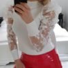 Lace Puff Sleeve Knit Top 3