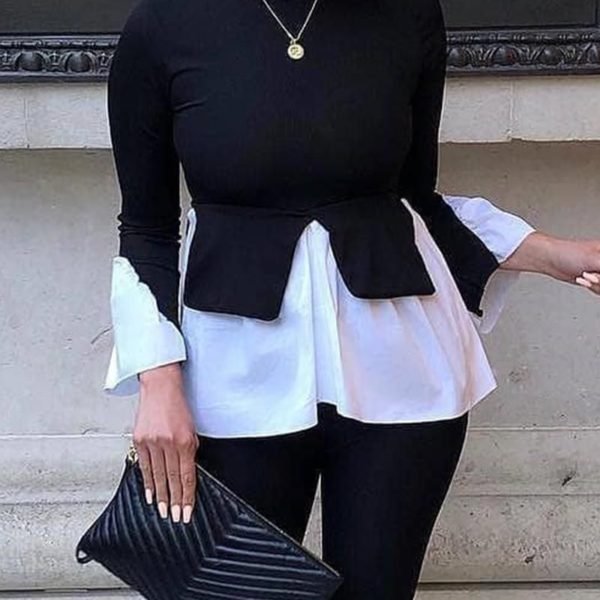 Layered Contrast Long Sleeve Top 2