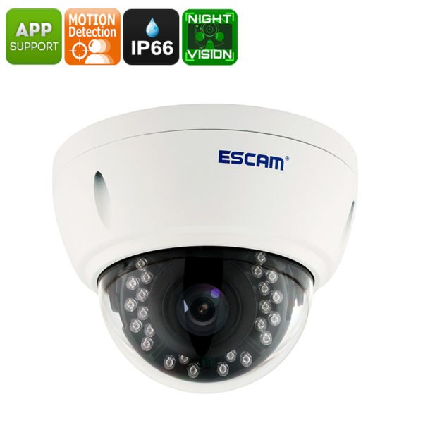 Full-HD Security Camera - 4MP CMOS, 2592x1520p Full HD, IP66 Waterproof, Motion Detection, Night Vision, Alarm, Remote Viewing 2
