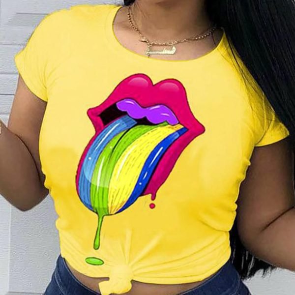 Colorful Lips Short Sleeve T-Shirt 2