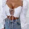 Solid Lace-Up Front Tube Top 3