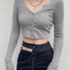 Solid Knitted Long Sleeve Top 3