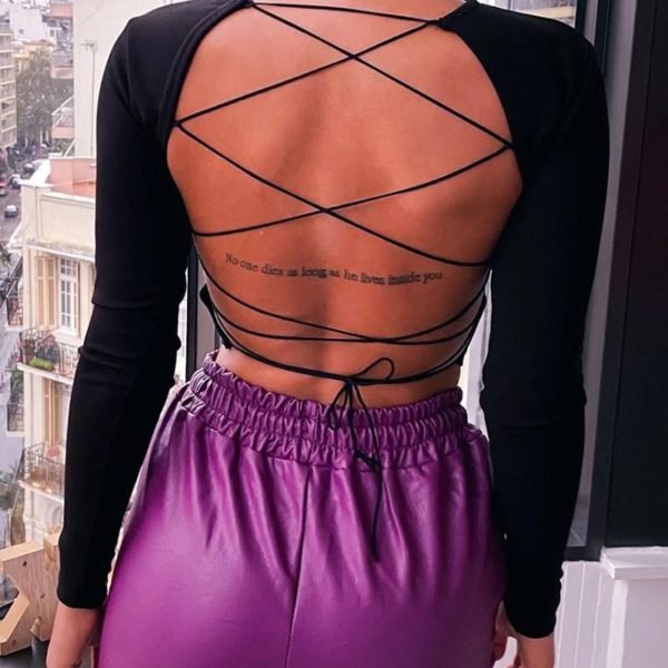 Solid Crisscross Back Cropped Top 2