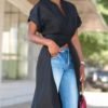 Casual Short Sleeve Slit Top 3