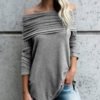 Stylish Ruched Fold-over Casual Blouse 3