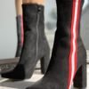 Colorblock Striped Tape Chunky Heeled Boots 3