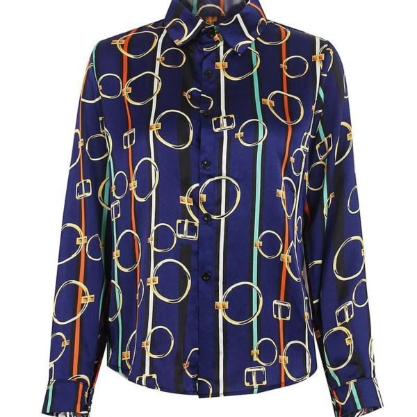 Colorful Striped Printed Long Sleeve Shirt 2