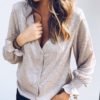 Glitter V-Neck Long Sleeve Shirt 3
