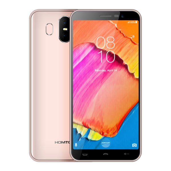 HOMTOM S17 Smartphone Android 8.1 Quad Core 5.5" 18:9 Full Screen Face ID Fingerprint 2GB RAM 16GB ROM Gold EU Plug 2