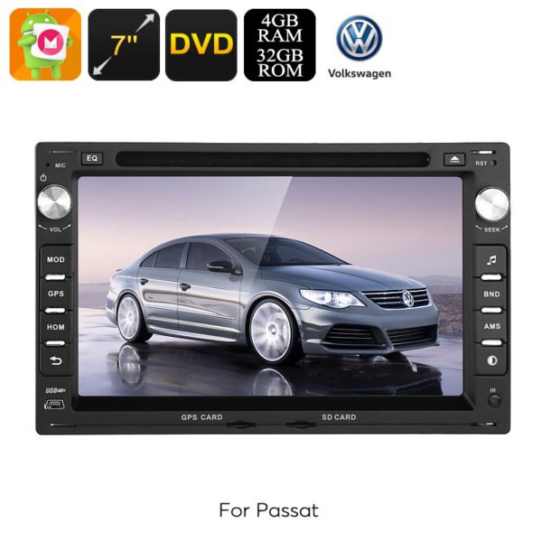 2 DIN Car DVD Player - For Volkswagen Passat (B5), Android 9.0.1, Octa-Core CPU, 7 Inch HD Display, GPS, WiFi, 3G, CAN BUS 2