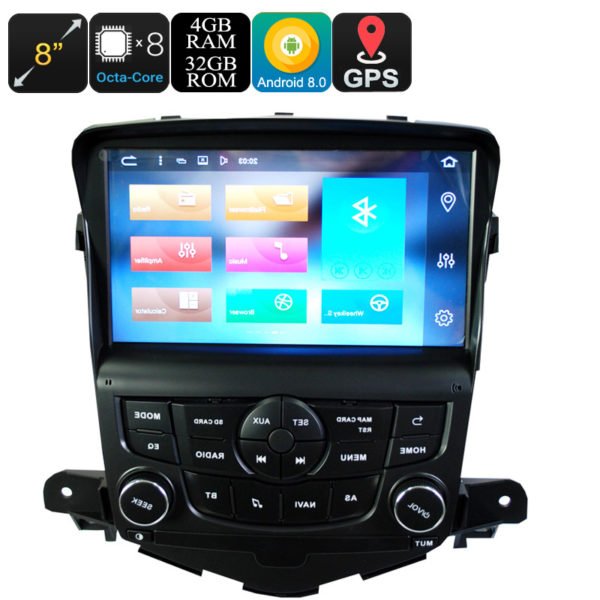 8 Inch 1 DIN Car Stereo For Chevrolet Cruze - Android 9.0.1, Octa-Core, 4GB RAM, 32GB ROM, CAN BUS, GPS, Bluetooth, Google Play 2