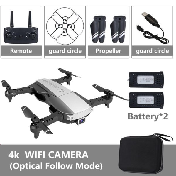 Drone x pro 5G Selfie WIFI FPV with 4K HD Dual Camera Foldable RC Quadcopter 4K Black 2 battery 2