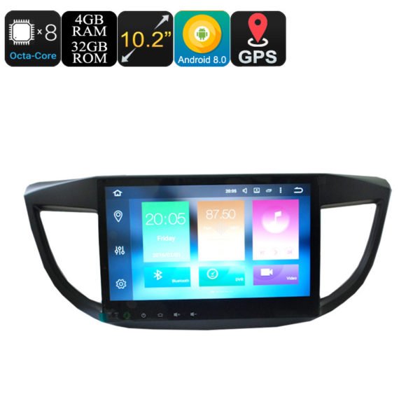 10.2 Inch 1 DIN Car Stereo For Honda CRV - 4+32GB, Android 9.0.1, Octa-Core, 3G, 4G, CAN BUS, GPS, Bluetooth, Wi-Fi, Google Play 2